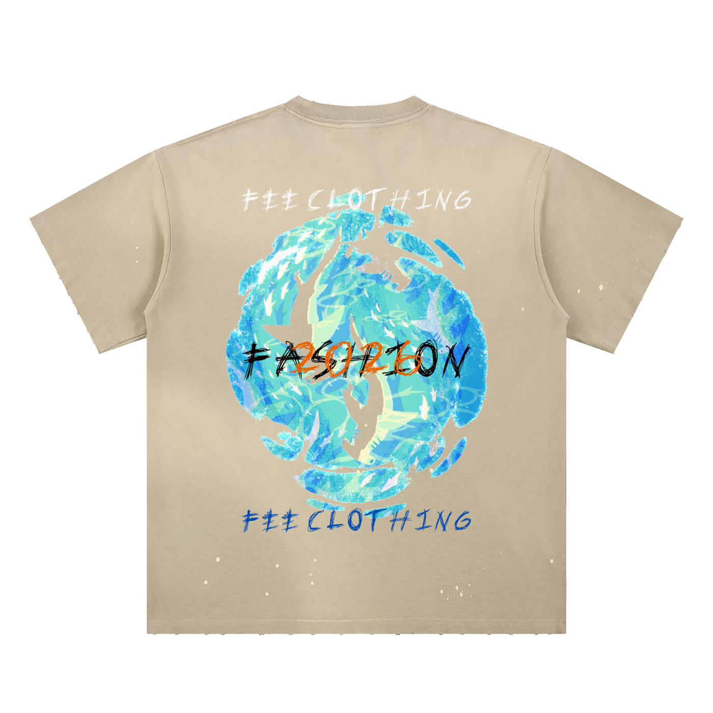 Hand-Frayed Sunfade Paint Splatter T-Shirt