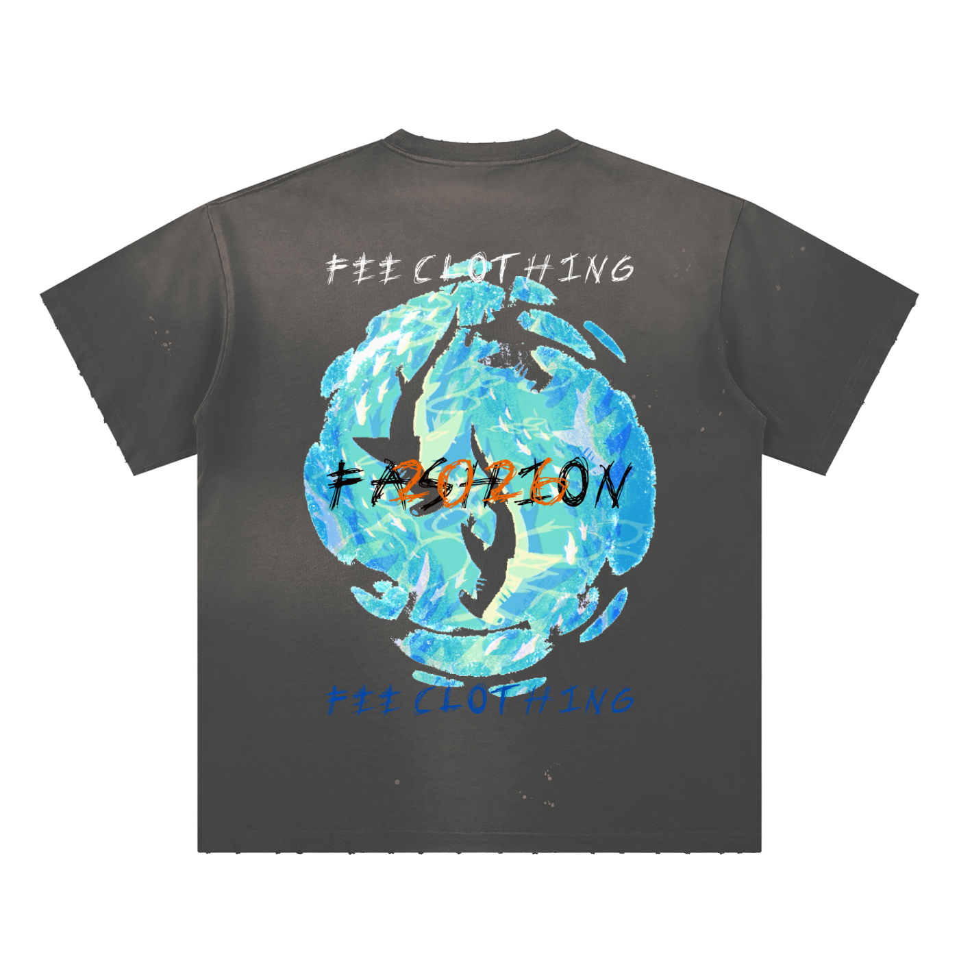 Hand-Frayed Sunfade Paint Splatter T-Shirt