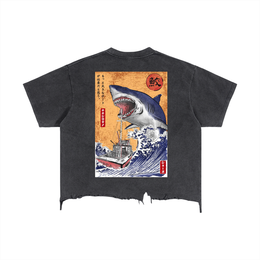 Vintage Wash Boxy Distressed Hem T-Shirt
