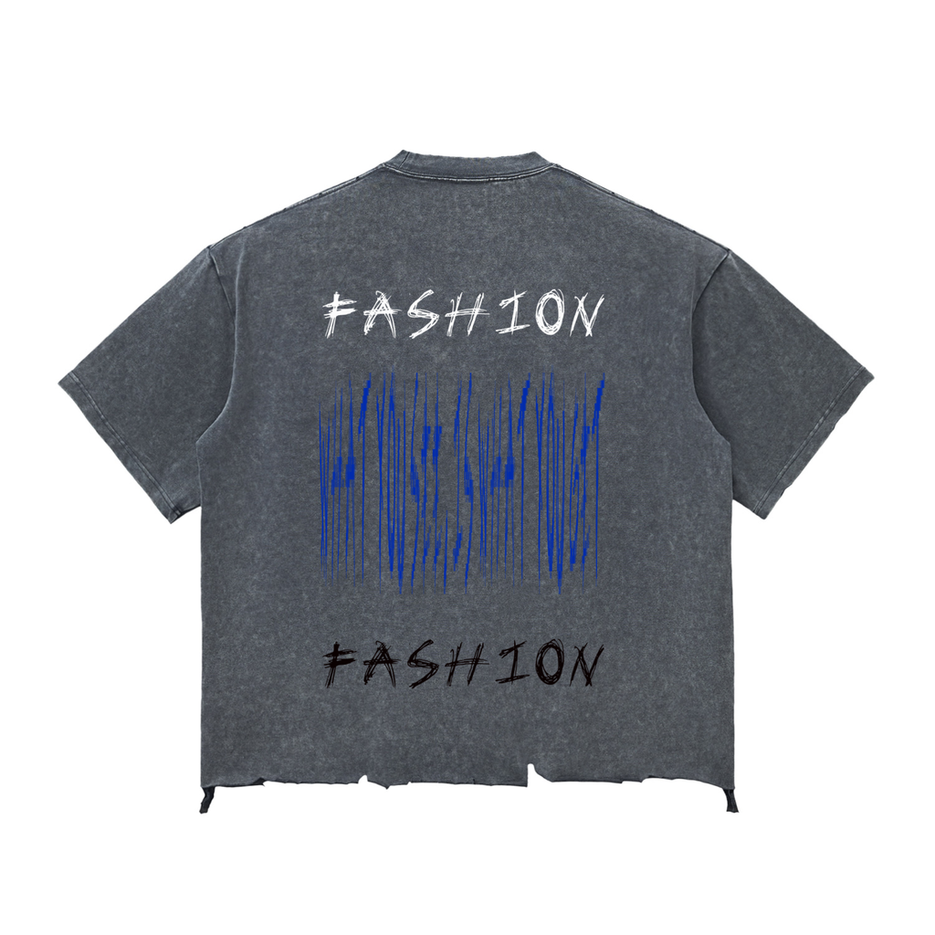 Snow Wash Raw-Hem Boxy T-shirt