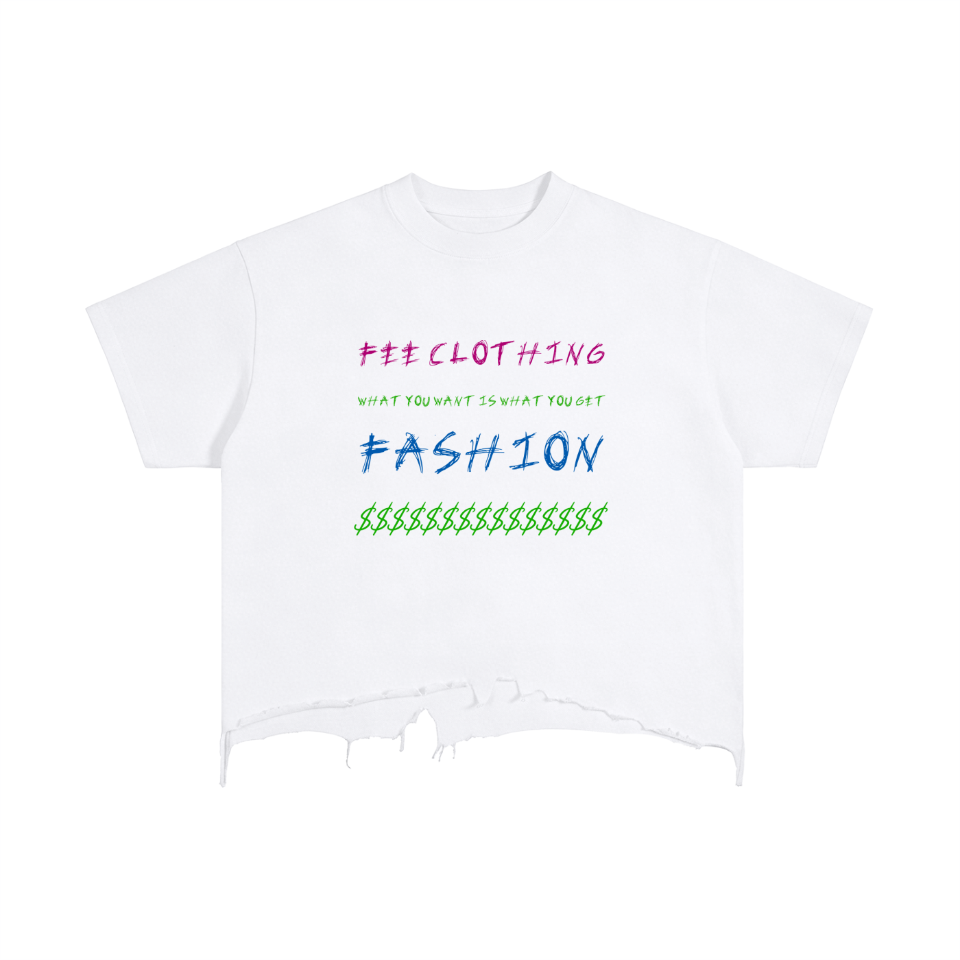 Vintage Wash Boxy Distressed Hem T-Shirt