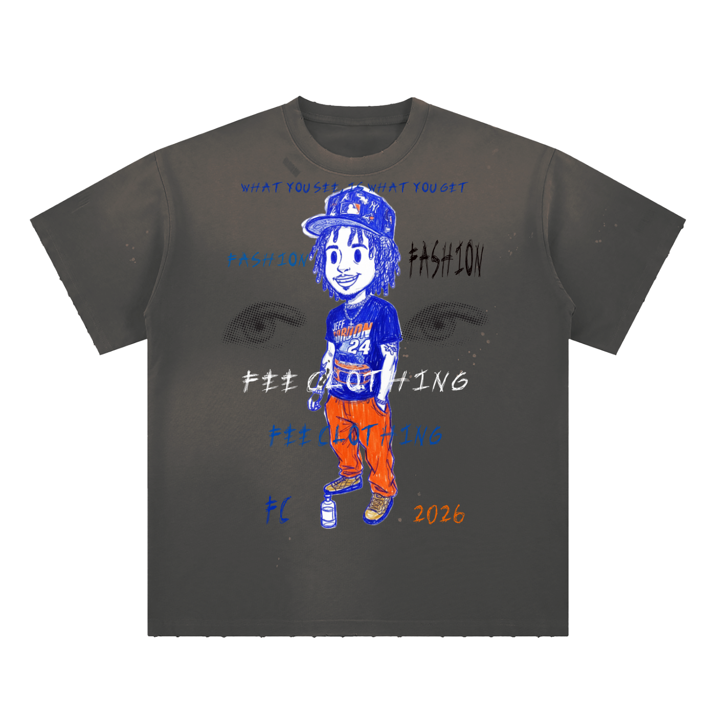Hand-Frayed Sunfade Paint Splatter T-Shirt