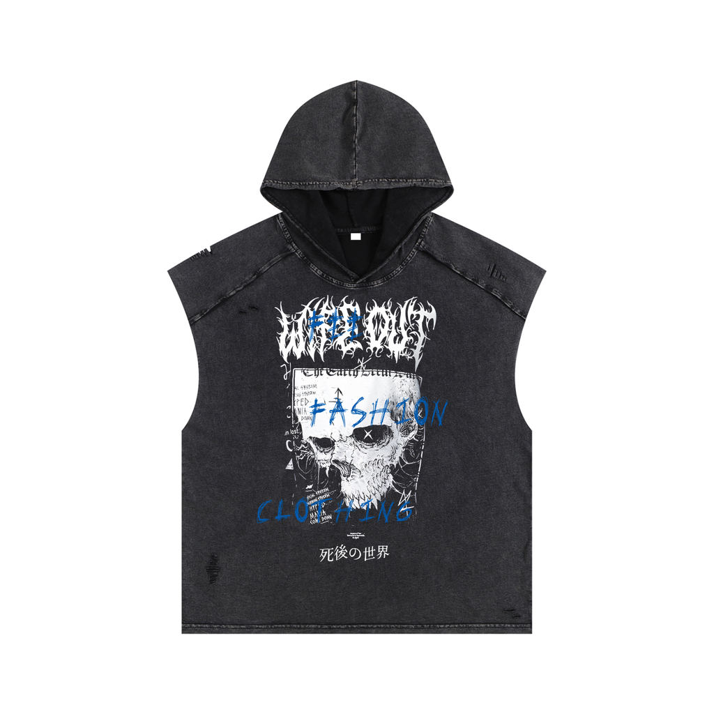 Snow Washed Boxy Hooded Tank Top