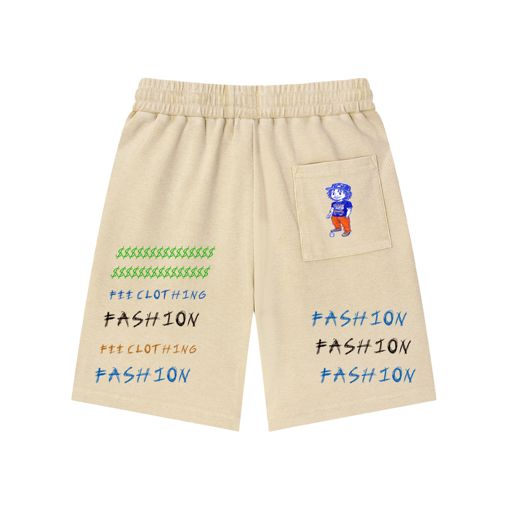 Mineral Wash Waffle Knit Shorts