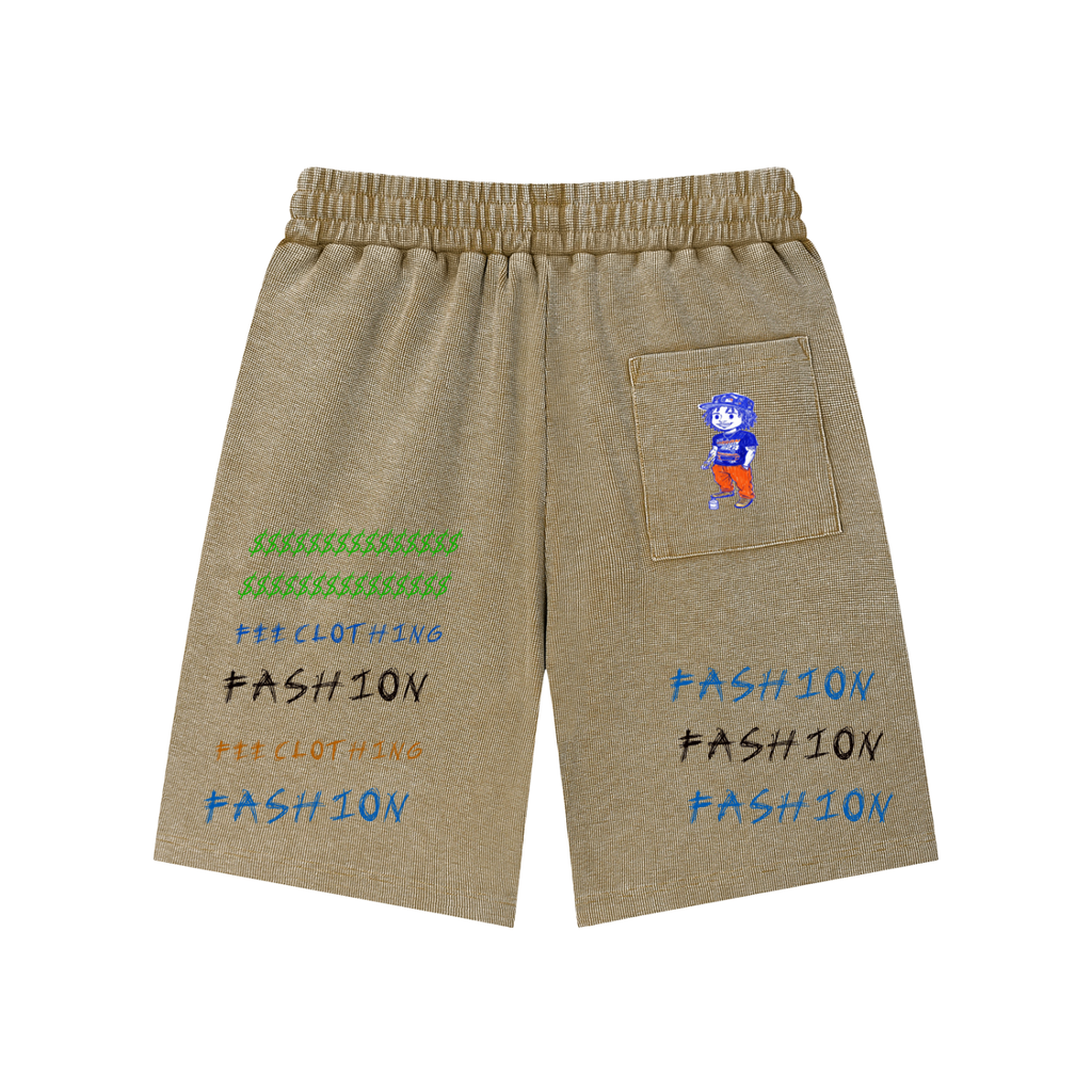 Mineral Wash Waffle Knit Shorts