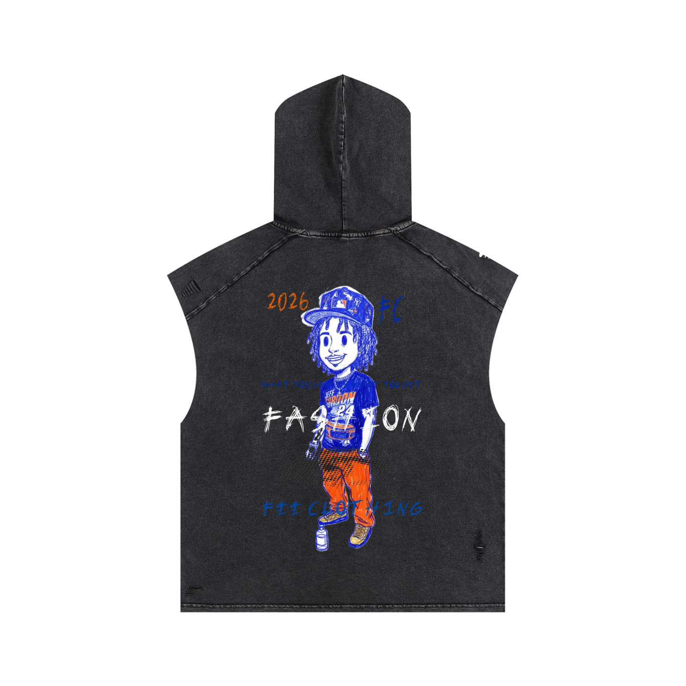 Snow Washed Boxy Hooded Tank Top