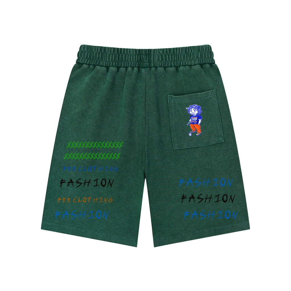 Mineral Wash Waffle Knit Shorts