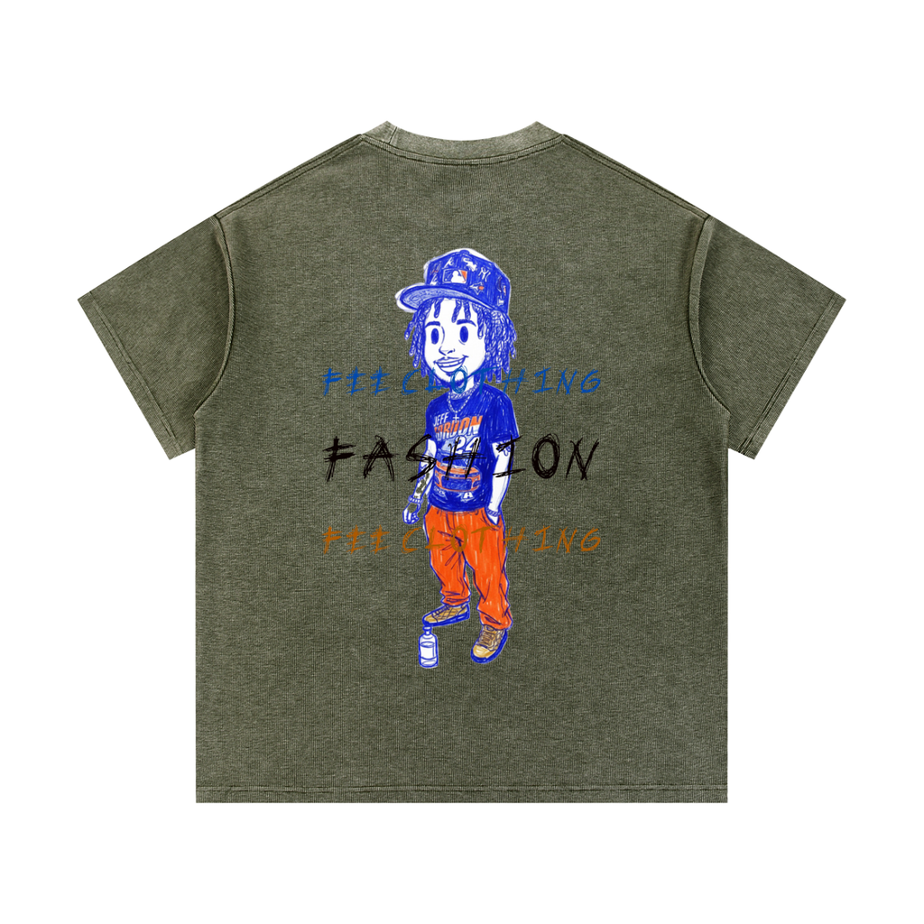Mineral Wash Waffle Knit T-Shirt
