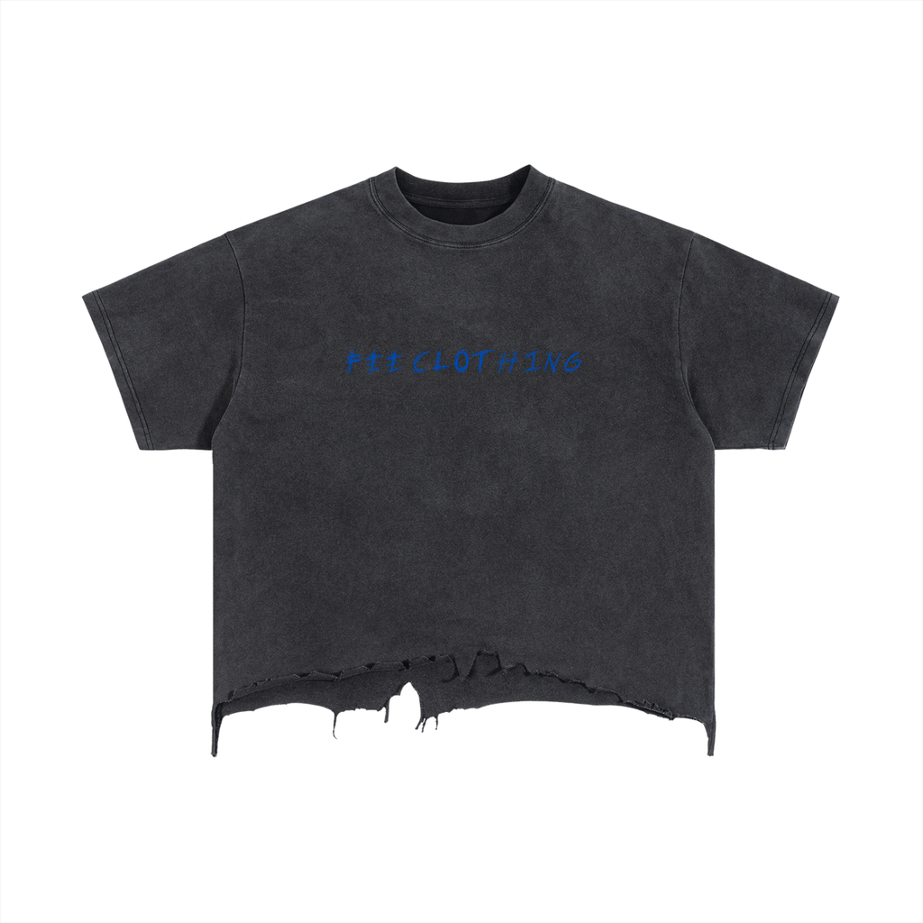Vintage Wash Boxy Distressed Hem T-Shirt