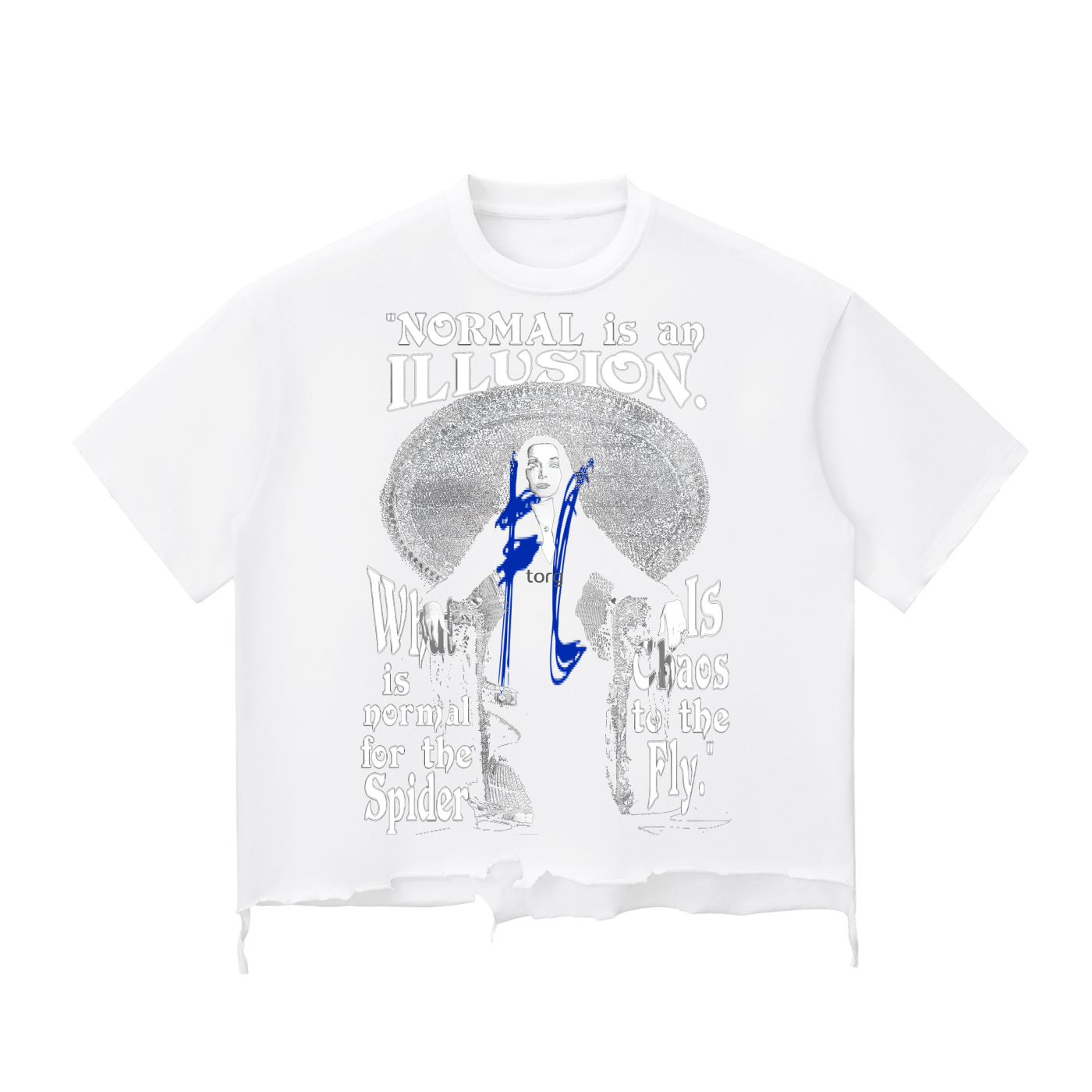 Snow Wash Raw-Hem Boxy T-shirt